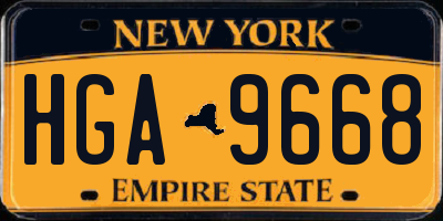 NY license plate HGA9668