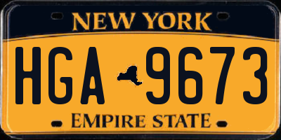 NY license plate HGA9673