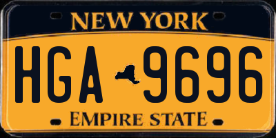 NY license plate HGA9696