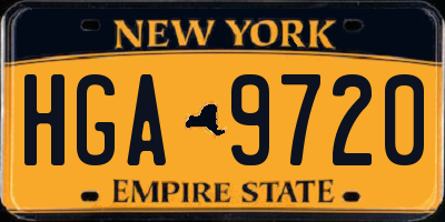 NY license plate HGA9720