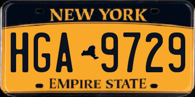 NY license plate HGA9729