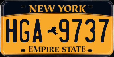 NY license plate HGA9737