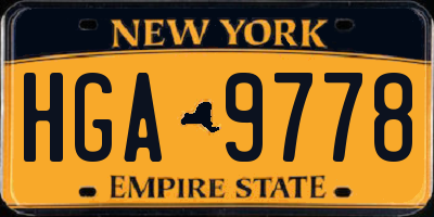 NY license plate HGA9778