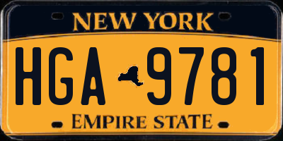 NY license plate HGA9781