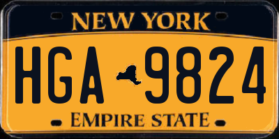 NY license plate HGA9824
