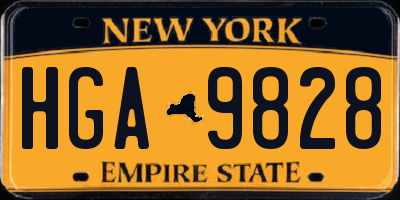 NY license plate HGA9828