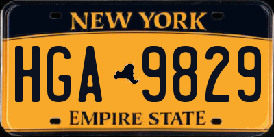 NY license plate HGA9829