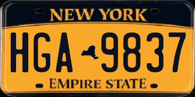 NY license plate HGA9837
