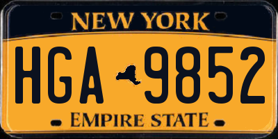 NY license plate HGA9852