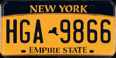 NY license plate HGA9866