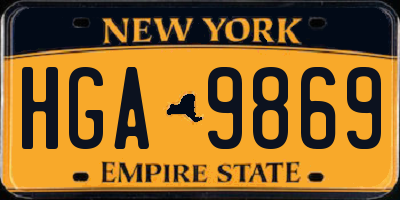 NY license plate HGA9869