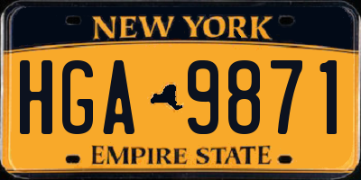 NY license plate HGA9871