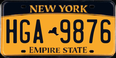 NY license plate HGA9876