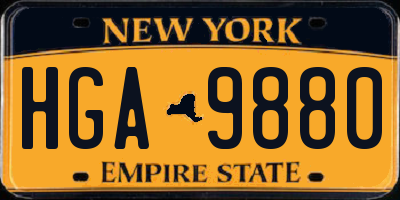 NY license plate HGA9880