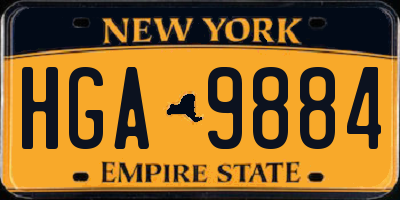 NY license plate HGA9884