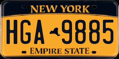 NY license plate HGA9885