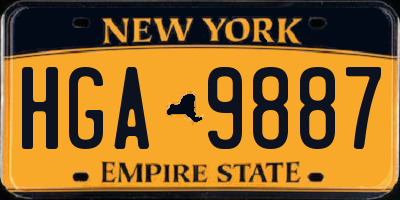 NY license plate HGA9887