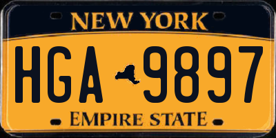 NY license plate HGA9897