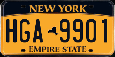 NY license plate HGA9901