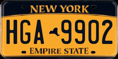 NY license plate HGA9902