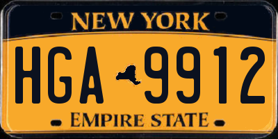 NY license plate HGA9912