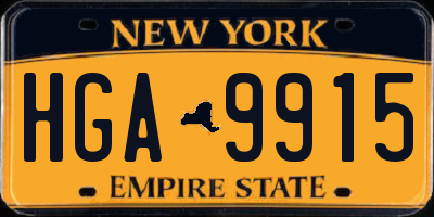 NY license plate HGA9915