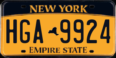 NY license plate HGA9924
