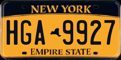NY license plate HGA9927