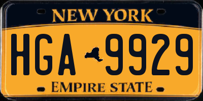 NY license plate HGA9929