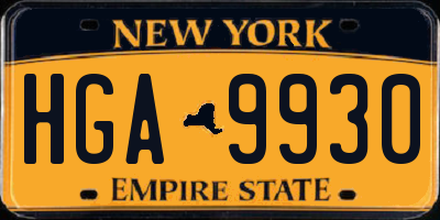 NY license plate HGA9930