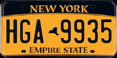 NY license plate HGA9935