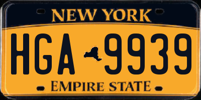 NY license plate HGA9939