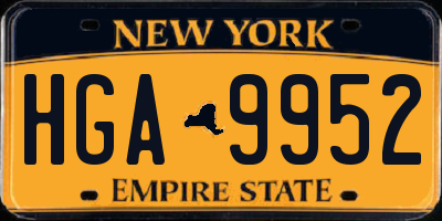 NY license plate HGA9952