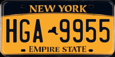 NY license plate HGA9955