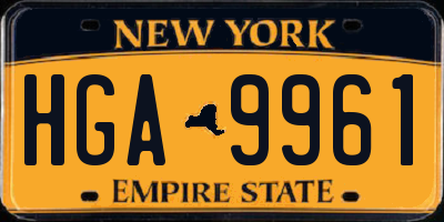 NY license plate HGA9961
