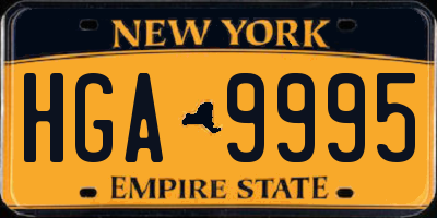 NY license plate HGA9995