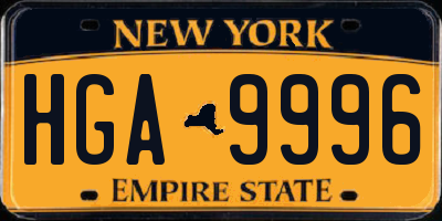 NY license plate HGA9996