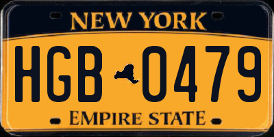 NY license plate HGB0479