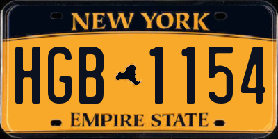 NY license plate HGB1154
