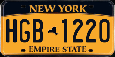NY license plate HGB1220