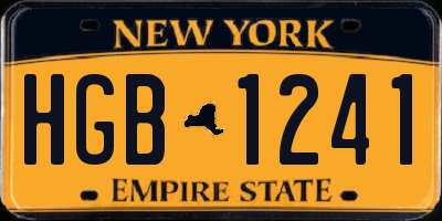 NY license plate HGB1241