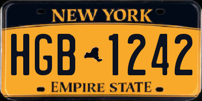 NY license plate HGB1242