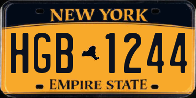 NY license plate HGB1244