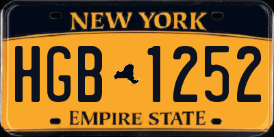 NY license plate HGB1252