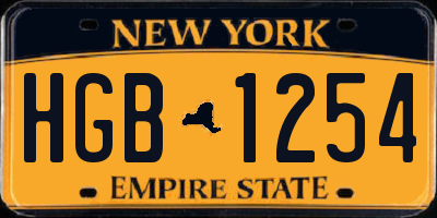 NY license plate HGB1254