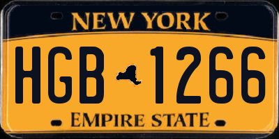 NY license plate HGB1266