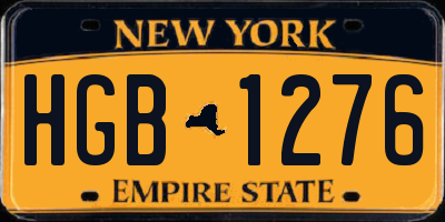NY license plate HGB1276