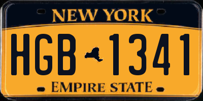 NY license plate HGB1341