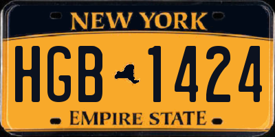 NY license plate HGB1424