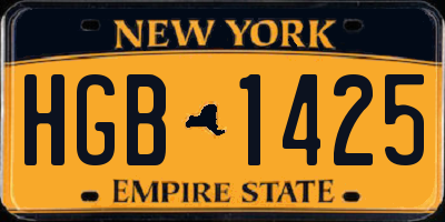 NY license plate HGB1425